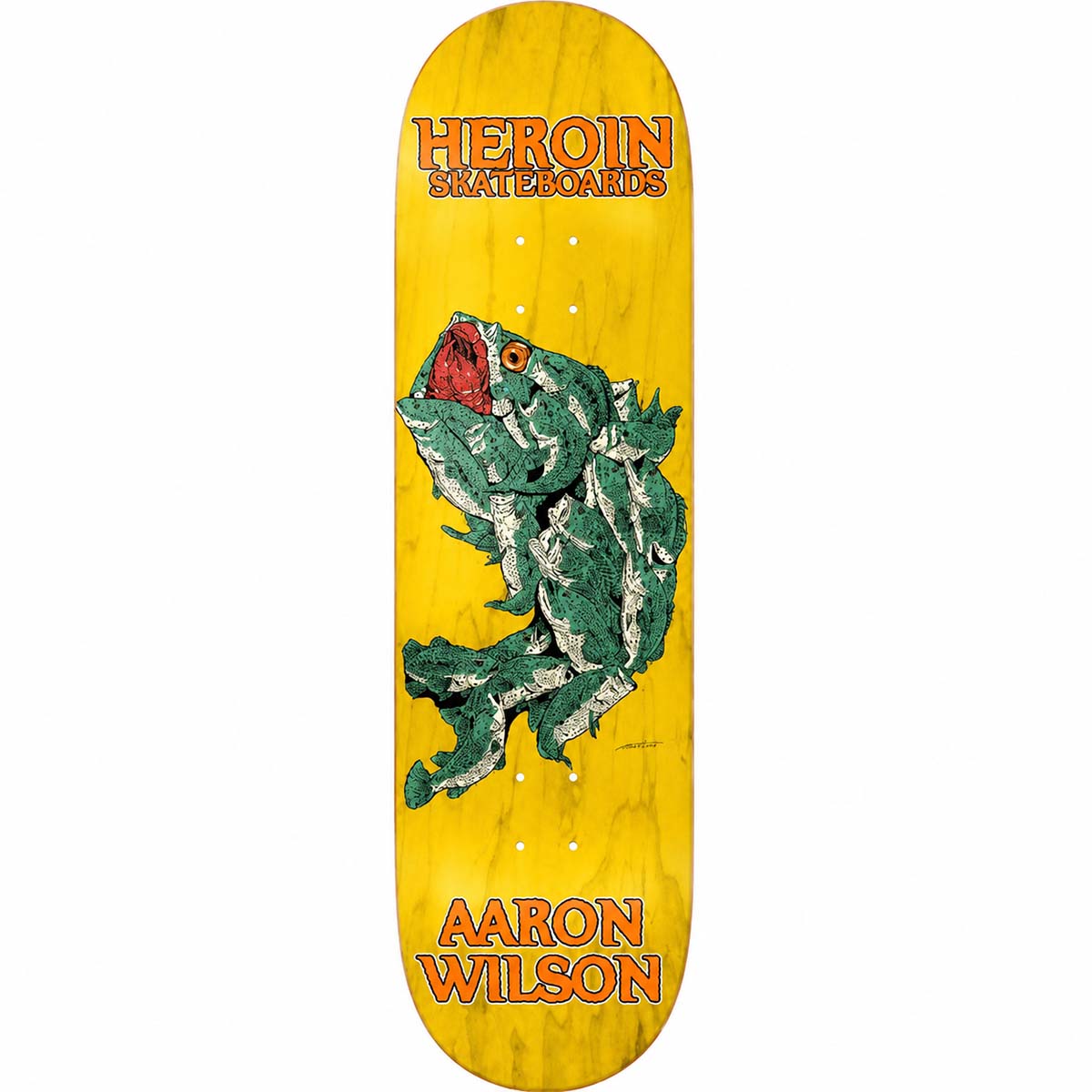 Heroin - Aaron Wilson Fish Yellow 8.75 Skateboard Deck