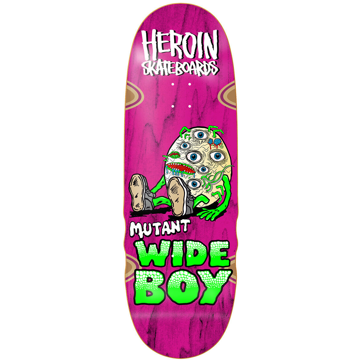 Heroin - Mutant Wide Boy Pink 10.4 Skateboard Deck.