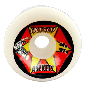 Hosoi - Rockets White 61MM 97A Skateboard Wheels.