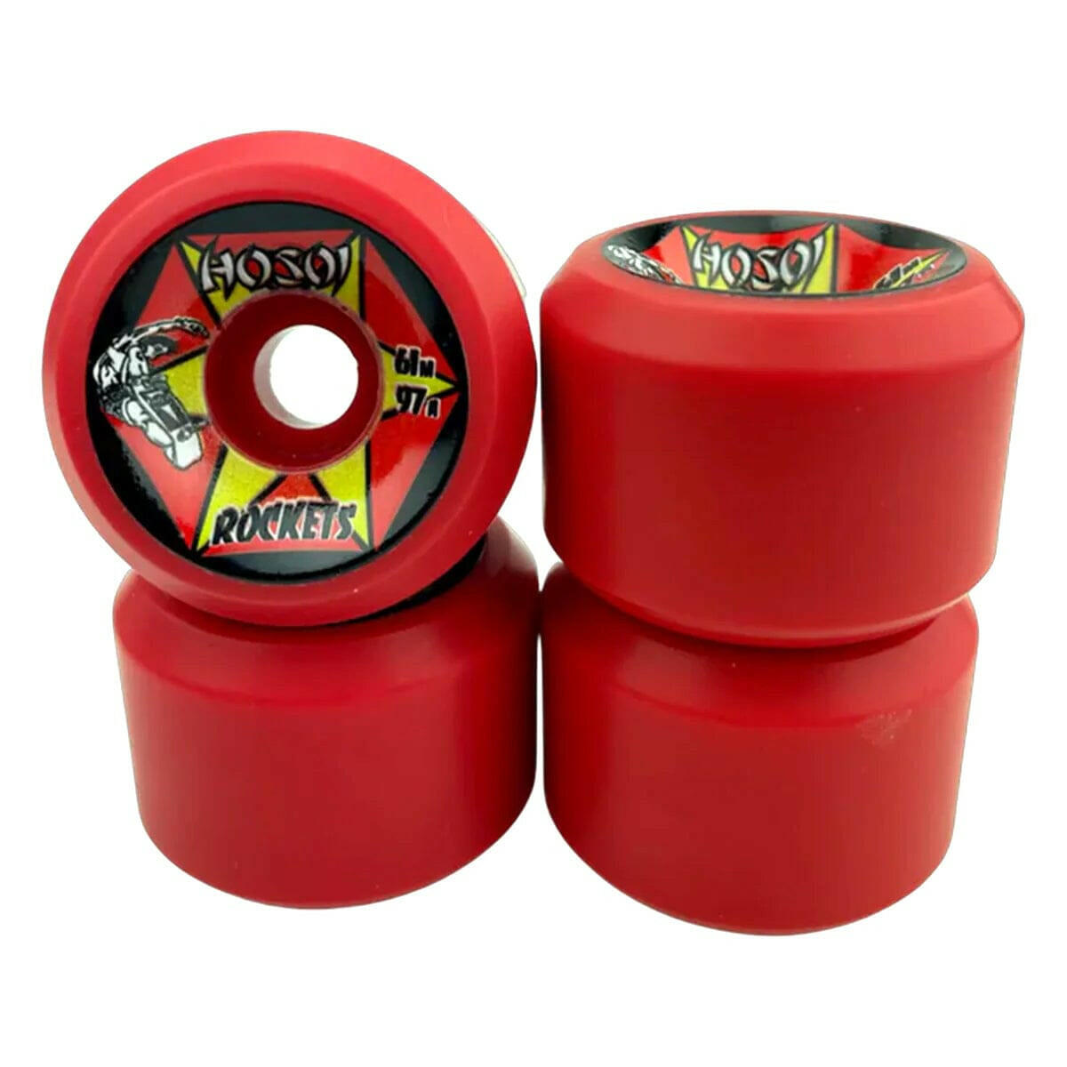 Hosoi - Rockets Red 61MM 97A Skateboard Wheels.