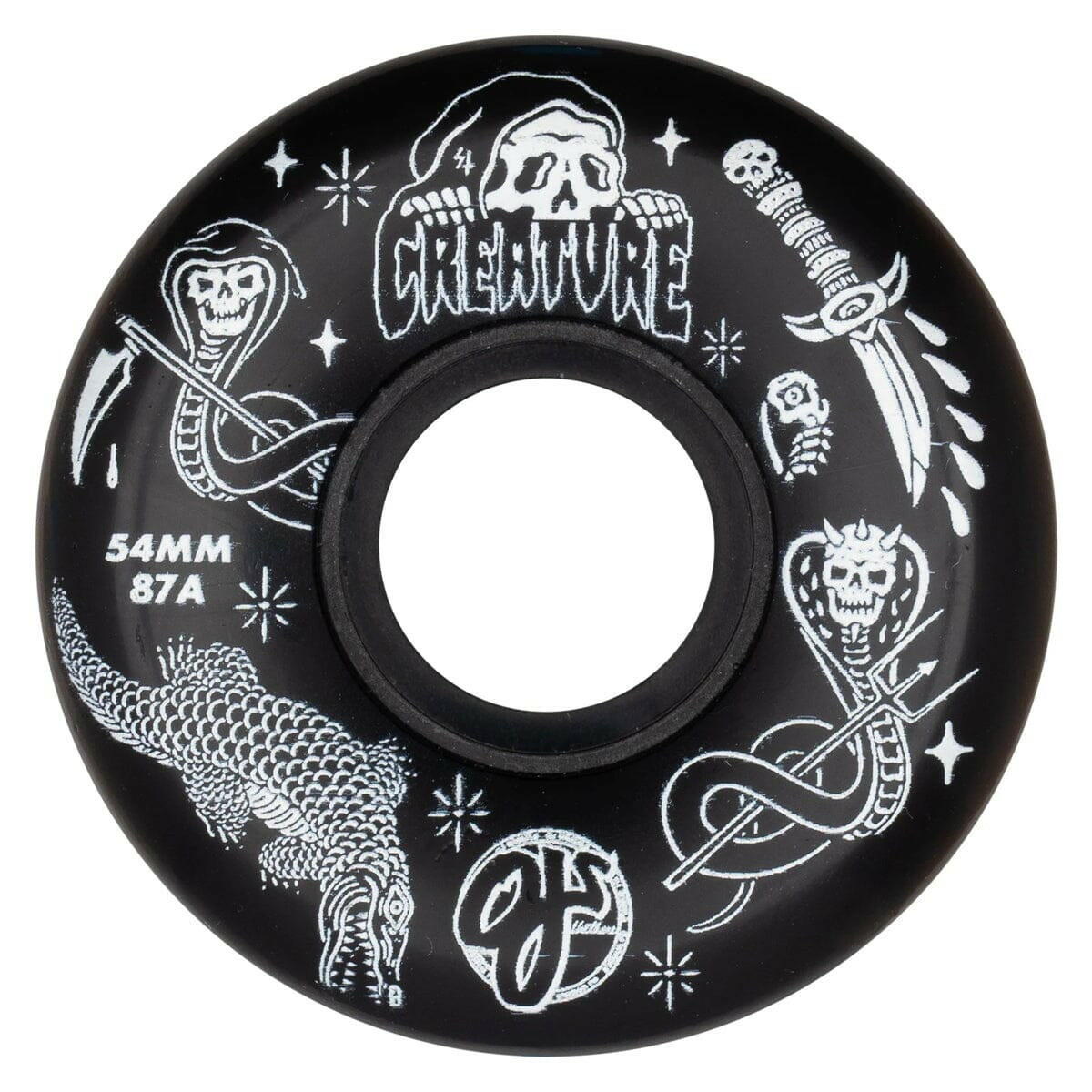 OJ - Creature Trippy Tanks Keyframe Black 54MM 87A Skateboard Wheels.