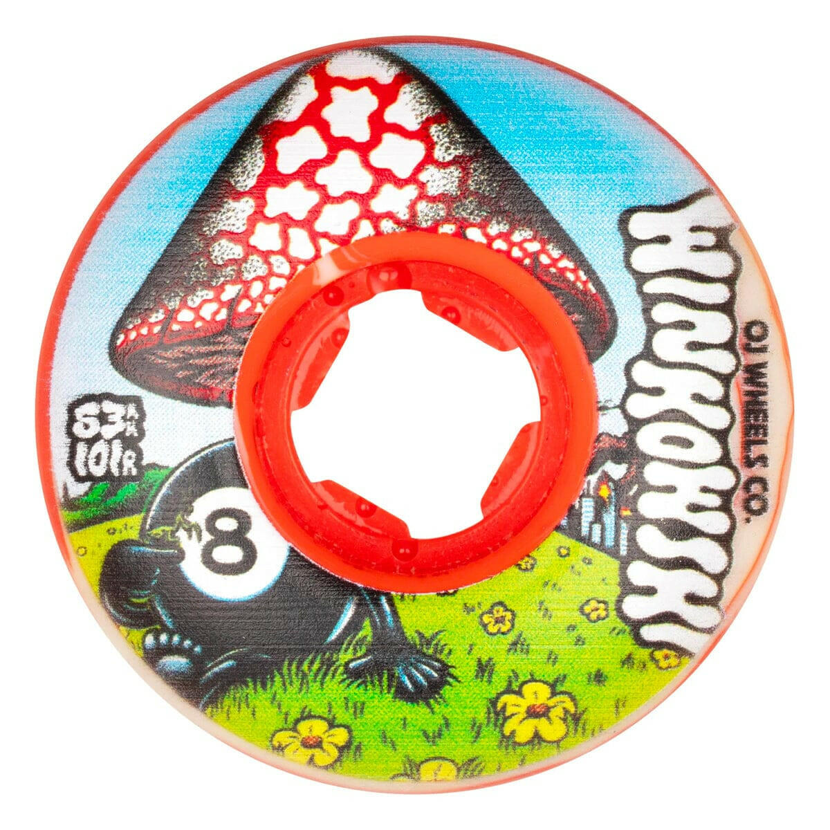 OJ - Winkowski Mushroom Elite White Red Swirl EZ Edge 53MM 101A Skateboard Wheels.