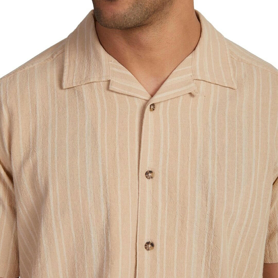 RVCA - Beat Stripe Shirt Stone.