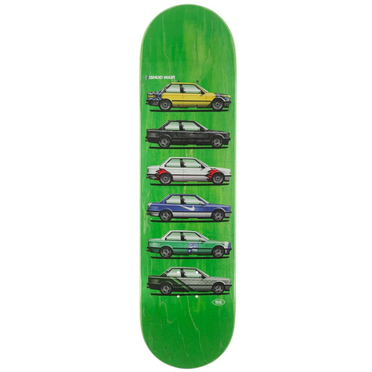 Real - Ishod Wair Customs Twin Tail Green 8.5 Skateboard Deck.