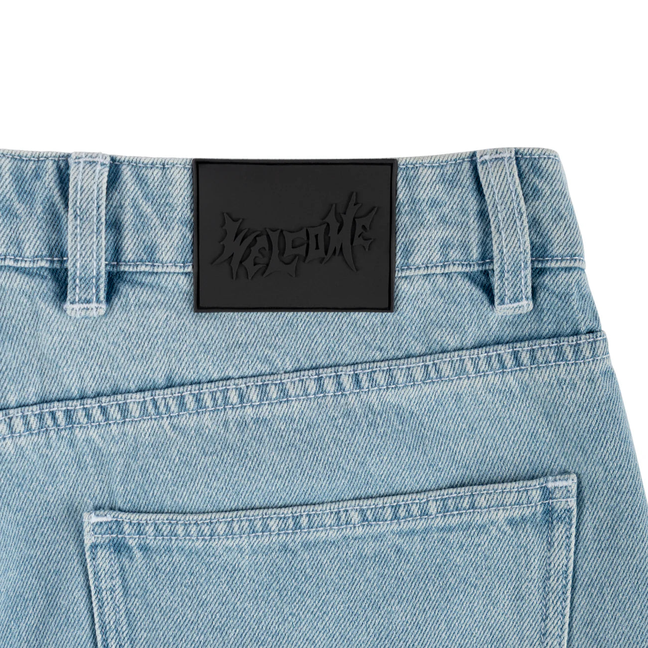 Welcome - Linger Baggy Denim Shorts Washed Blue.
