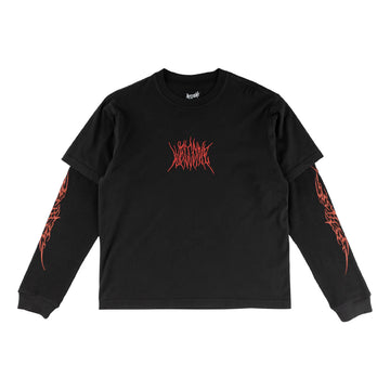 Welcome - Caste Layered L/S Knit Black/Red.
