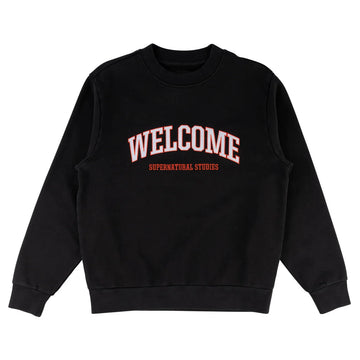 Welcome - Student Embroidered Pigment-Dyed Crew Black.