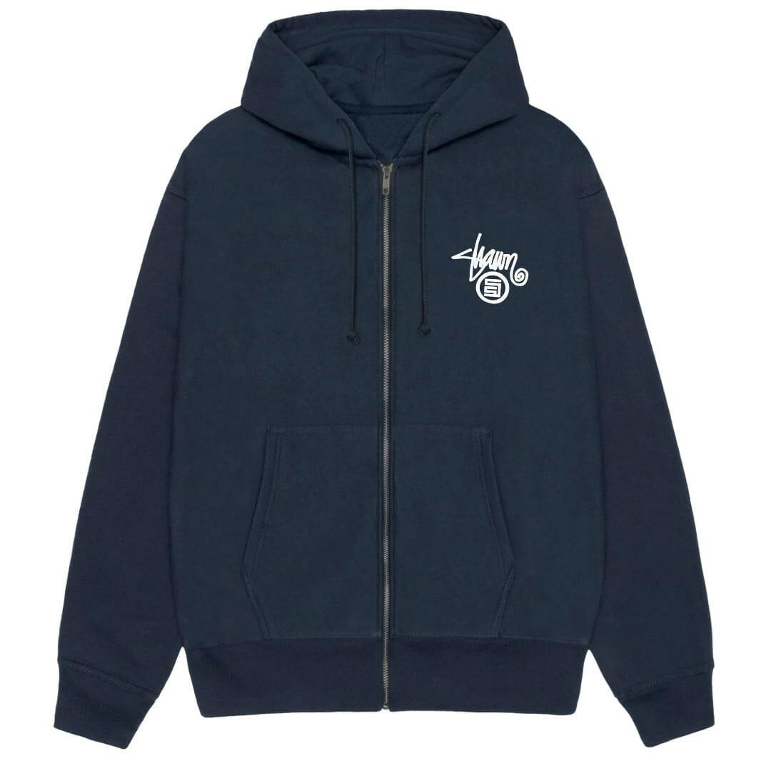 S/Double - Shawn Dot Zip Hoodie Navy.
