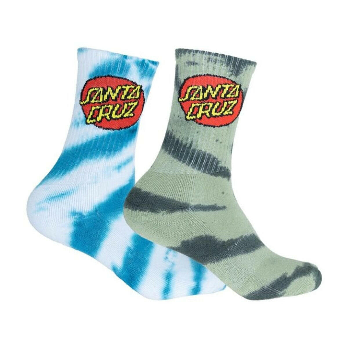 Santa Cruz - Classic Dot Tie Dye Crew 2 Pack Youth Socks.