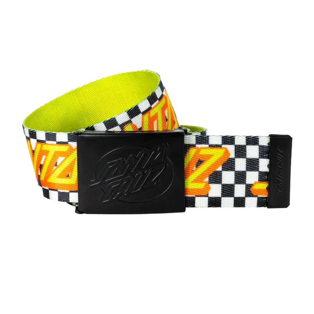 Santa Cruz - Classic Strip Check Web Belt Black.
