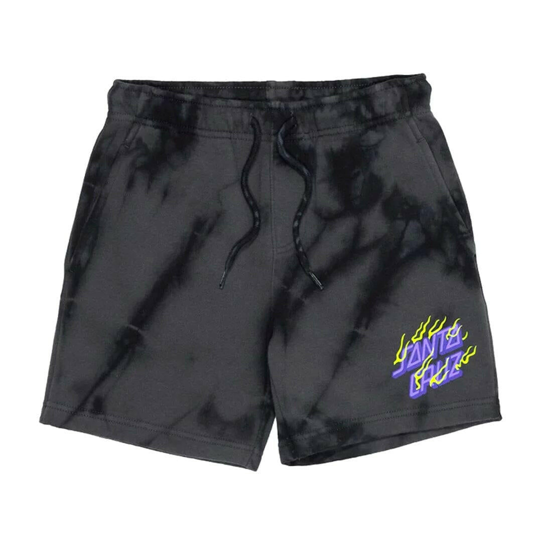 Santa Cruz - Inferno Stack Youth Track Shorts Black Tie Dye.