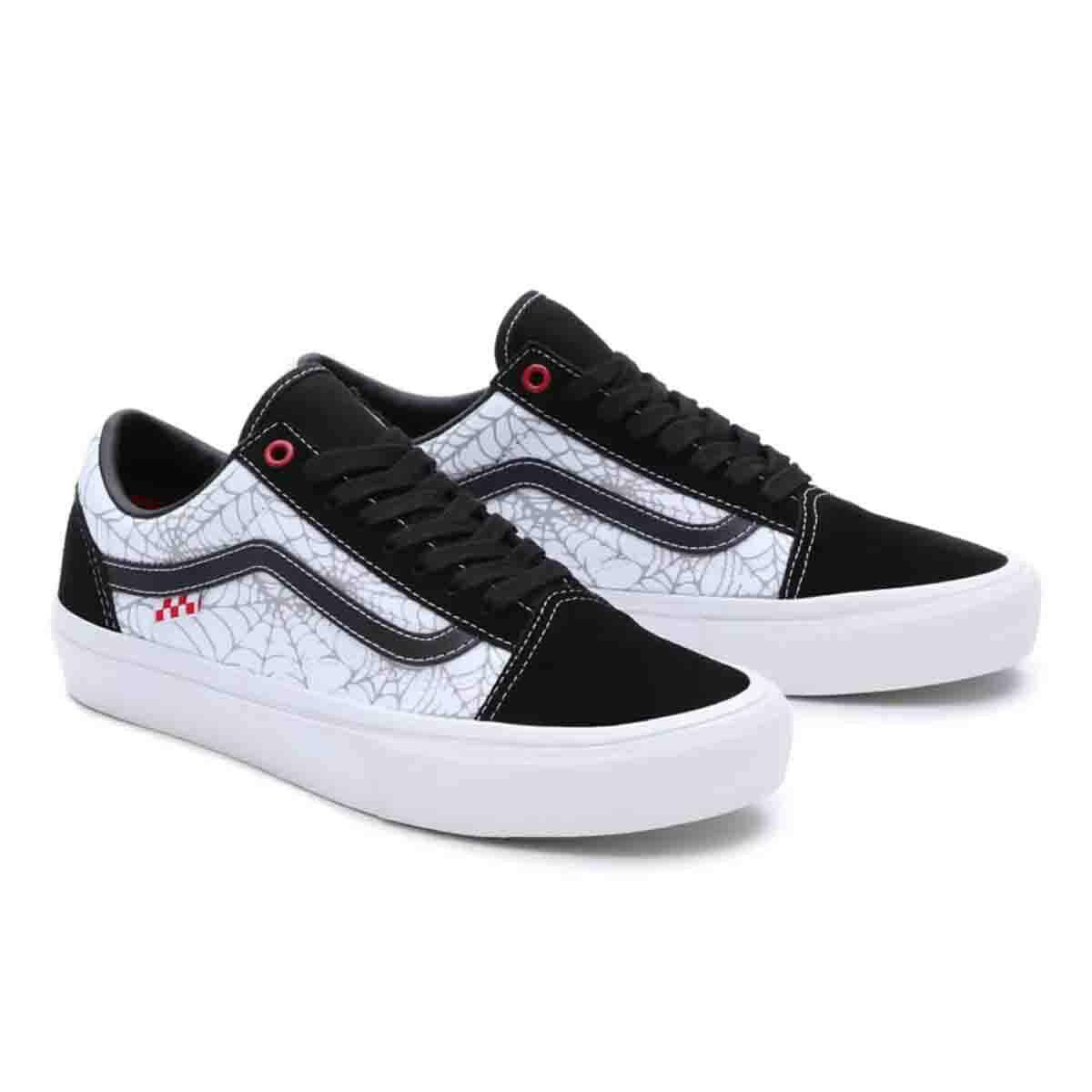 Vans - Black Widow Spider Skate Old Skool Shoes Black/Red/White.
