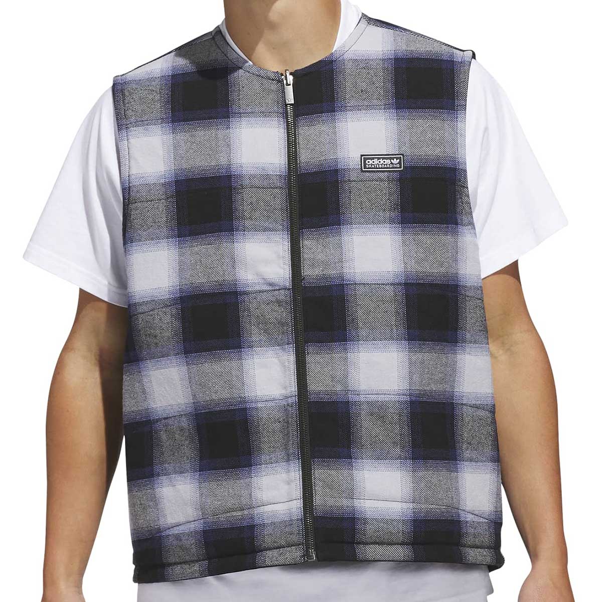 Adidas Gonz Plaid Vest Black Front Model