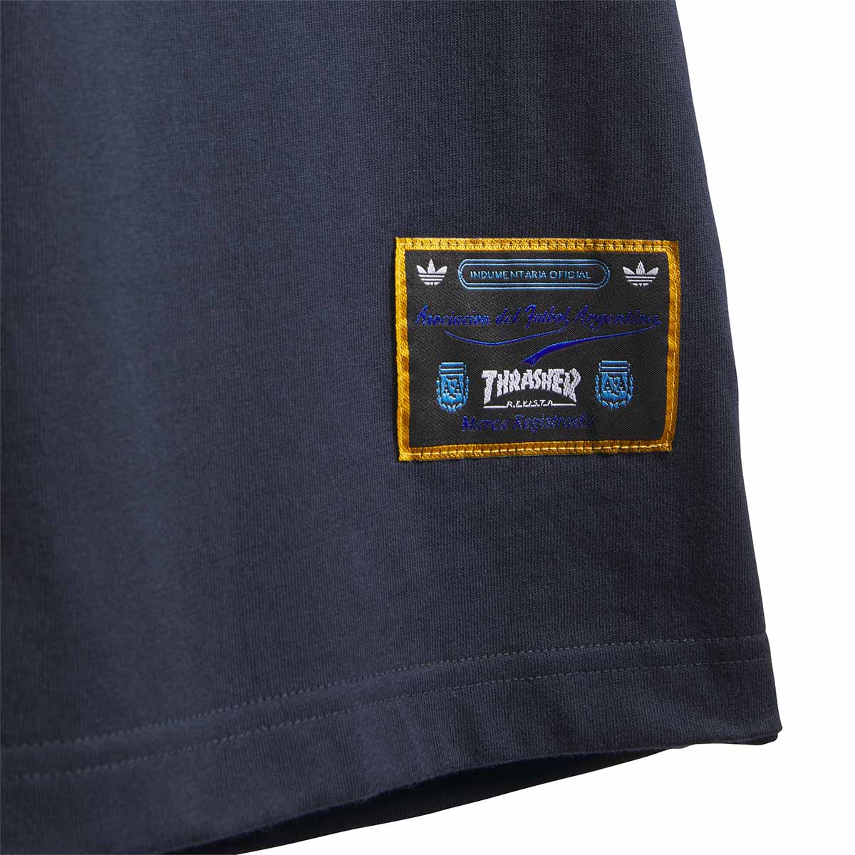 Adidas Thrasher X AFA Argentina Tee Night Navy Tag Detail