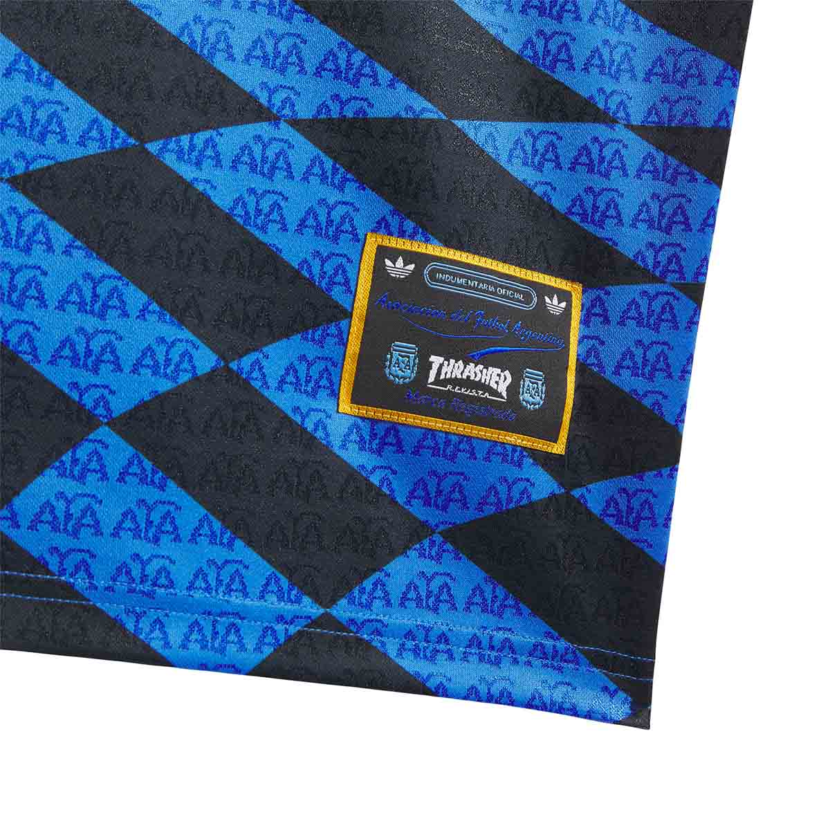 Adidas Thrasher X Argentina Jersey Black/Blue Tag Detail