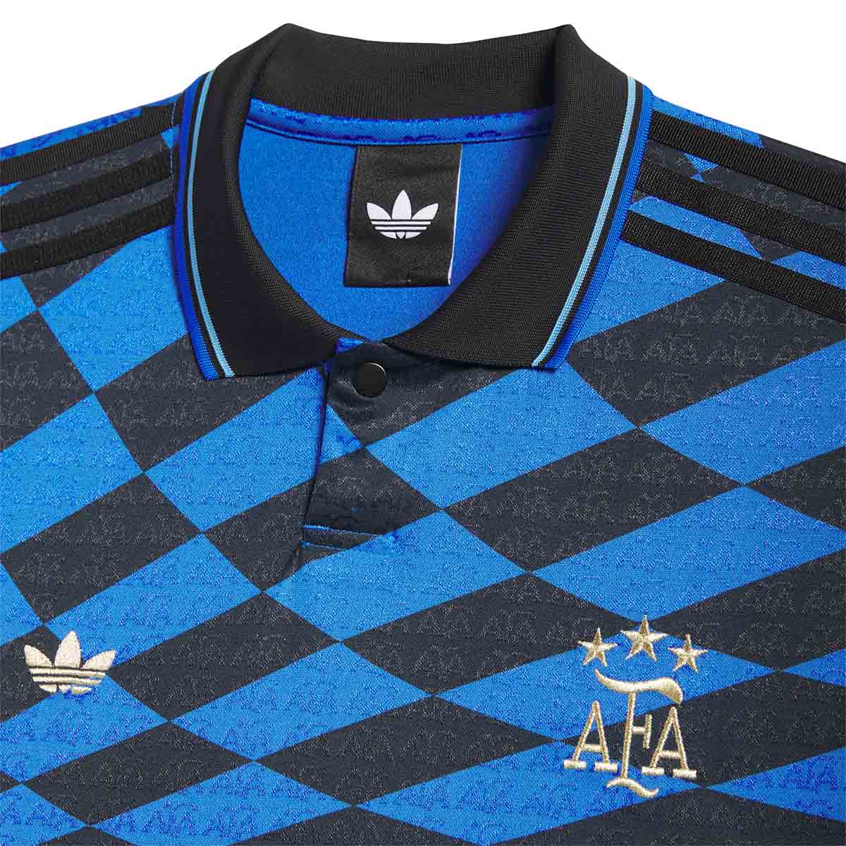 Adidas Thrasher X Argentina Jersey Black/Blue Front Detail
