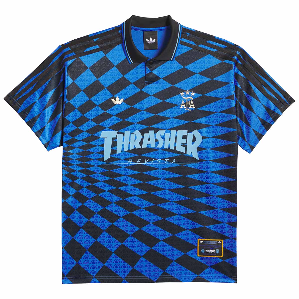 Adidas Thrasher X Argentina Jersey Black/Blue Front