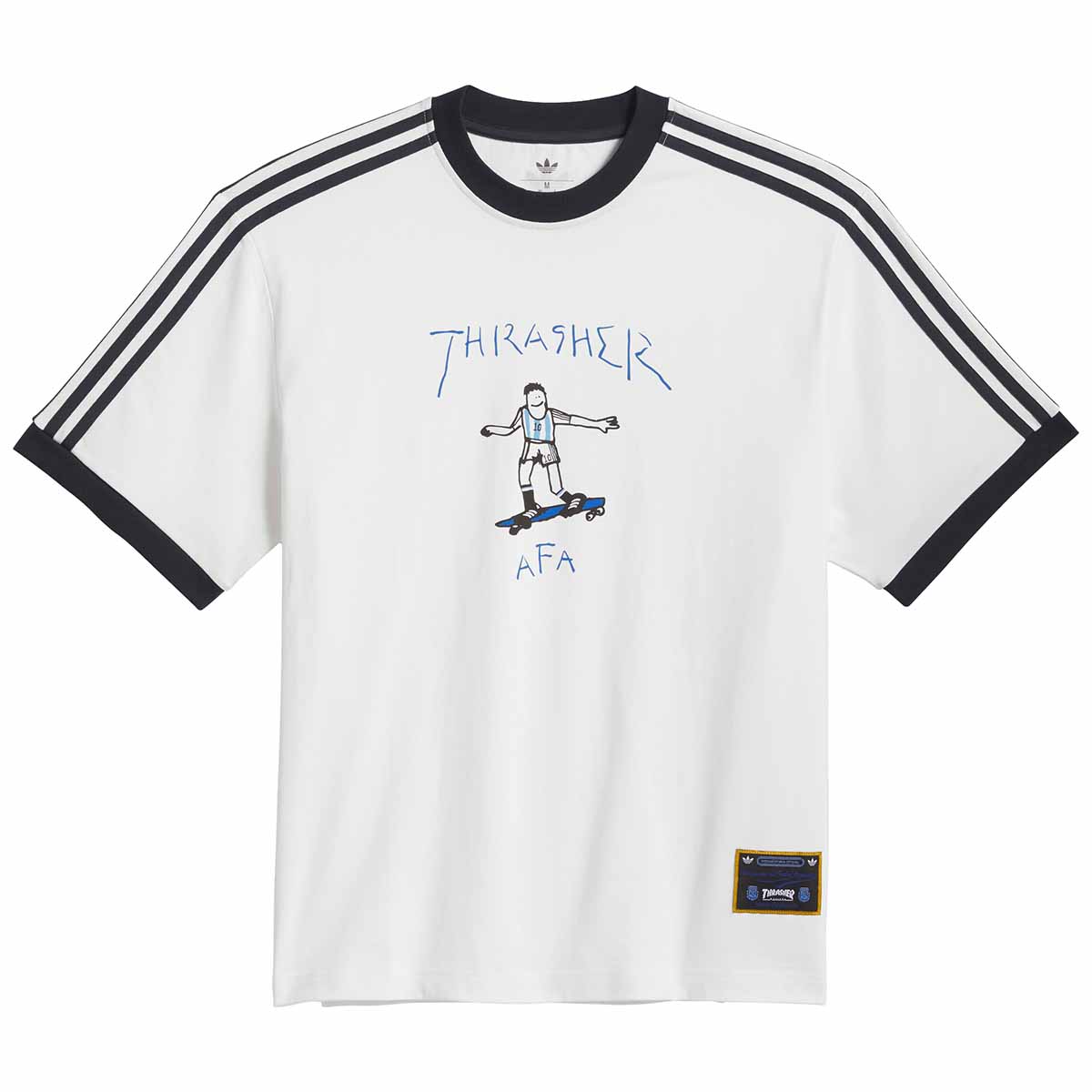 Adidas Thrasher X Argentina Gonz Ringer Tee White Front