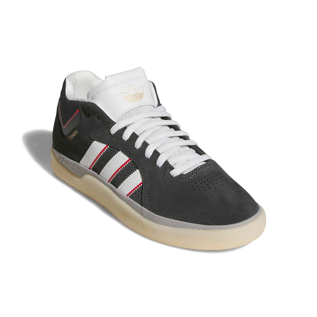 Adidas Tyshawn Shoes Carbon/White/Scarlet Front