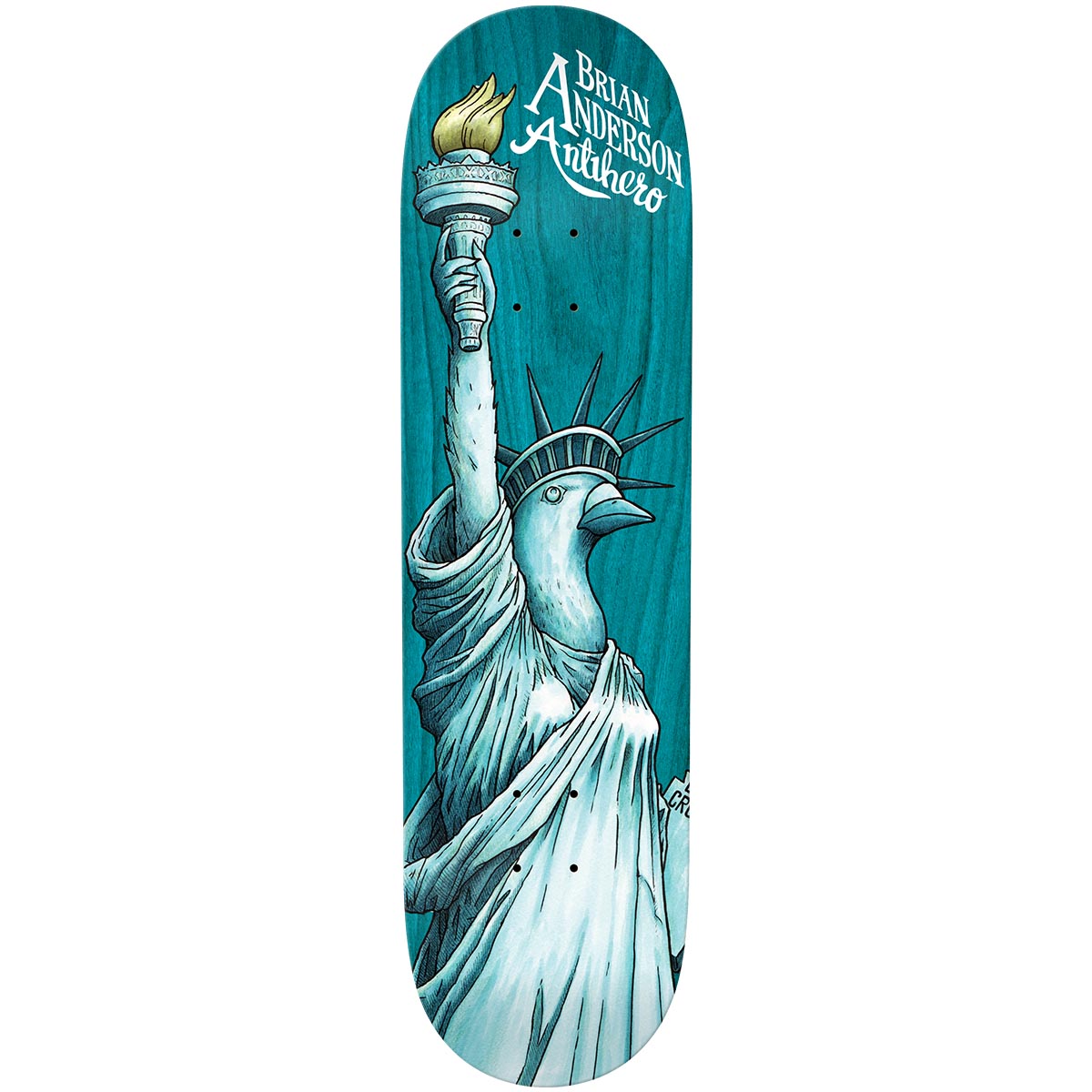 Anti Hero Brian Anderson Libirdty Teal 9.0 Skateboard Deck