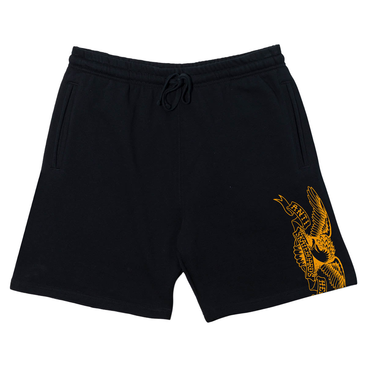 Anti Hero Basic Eagle Sweat Shorts Black/Yellow Front
