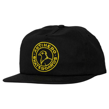 Anti Hero - Basic Pigeon Round Snapback Black/Gold.