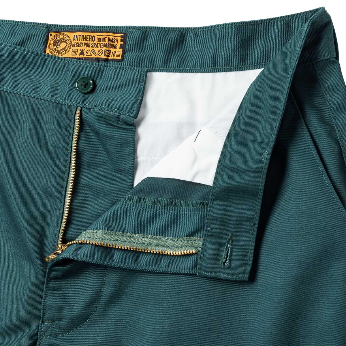 Anti Hero Hecho Por Skate Shorts Dark Green Detail