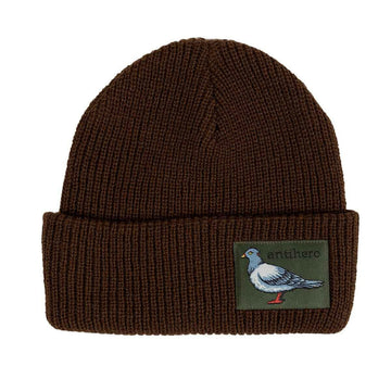 Anti Hero - Lil Pigeon Label Cuff Beanie Dark Brown/Olive.