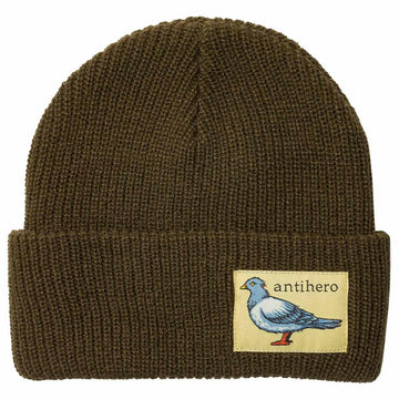 Anti Hero - Lil Pigeon Label Cuff Beanie Moss/Tan.