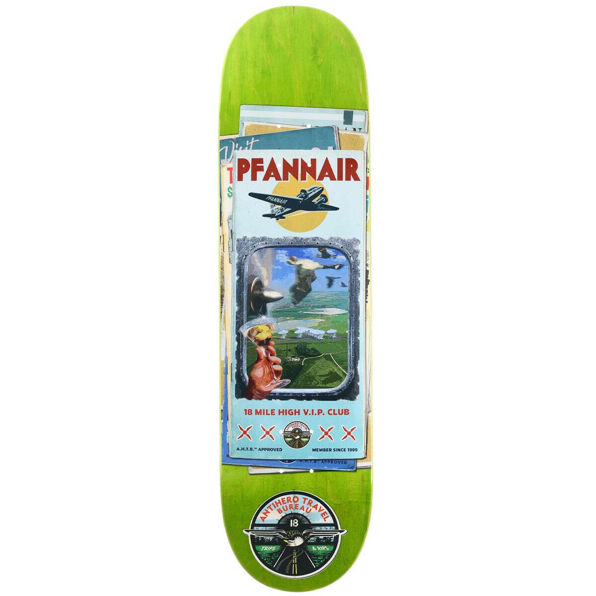 Anti Hero - Chris Pfanner Travel Bureau 8.25 Skateboard Deck.