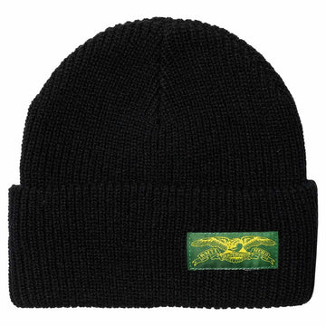 Anti Hero - Stock Eagle Label Cuff Beanie Black/Green/Yellow.