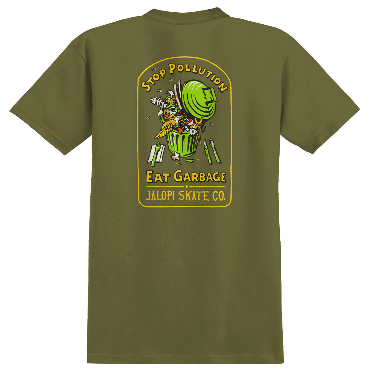 Anti Hero - Stop Pollution Tee Heather Army.