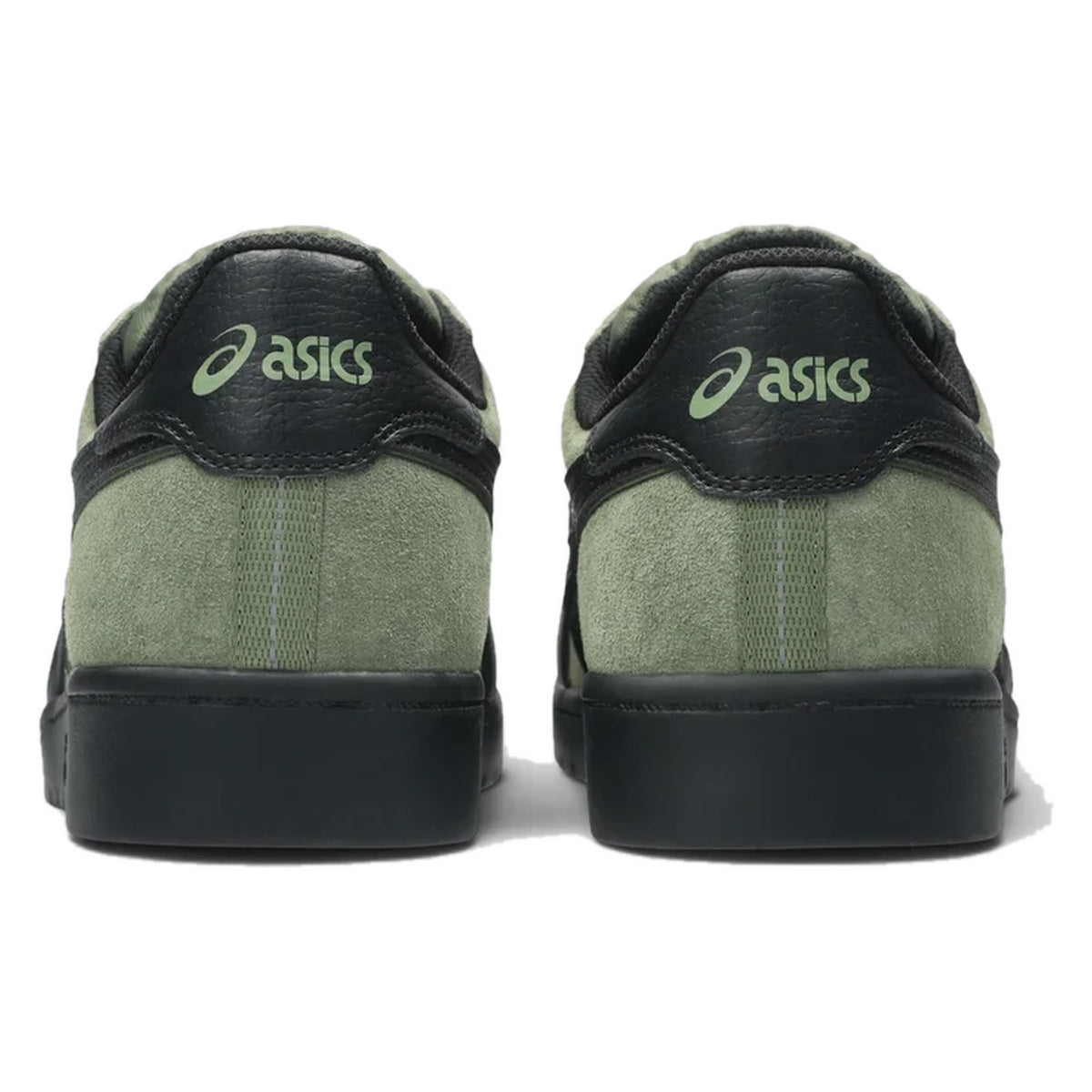 ASICS Japan Pro Moss/Black shoes heels view, white background