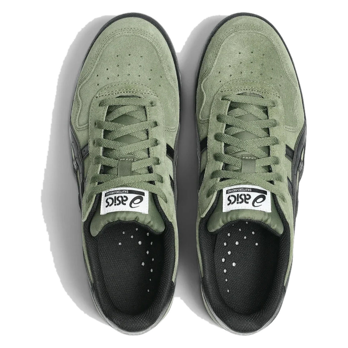 ASICS Japan Pro Moss/Black shoes top view, white background