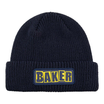 Baker - Brand Logo Beanie Navy/Yellow.