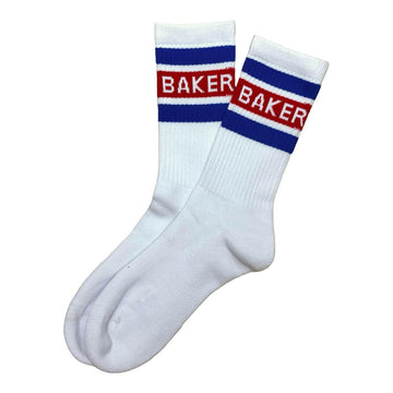 Baker - Red Stripe Socks White.
