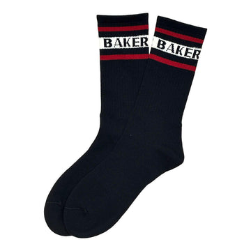 Baker - White Stripe Socks Black.