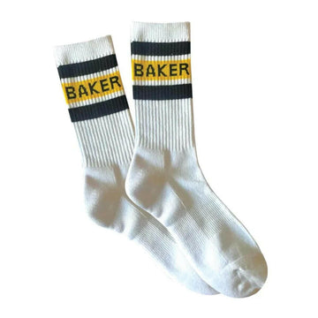 Baker - Yellow Stripe Socks White.