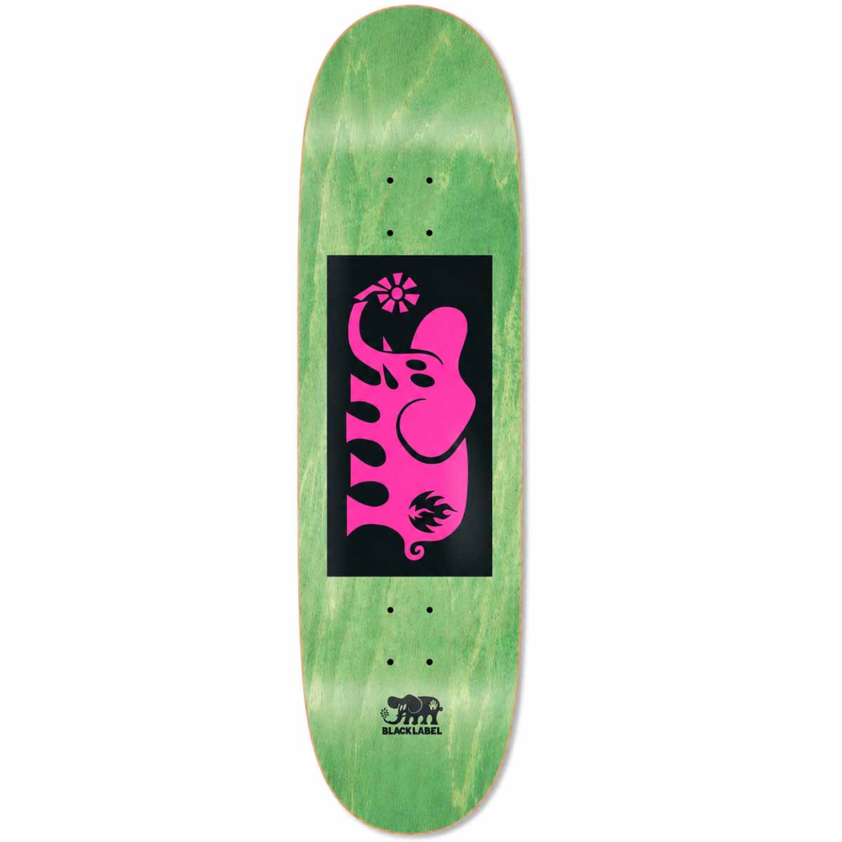 Black Label Elephant Block Pink Green 9.5 Skateboard Deck