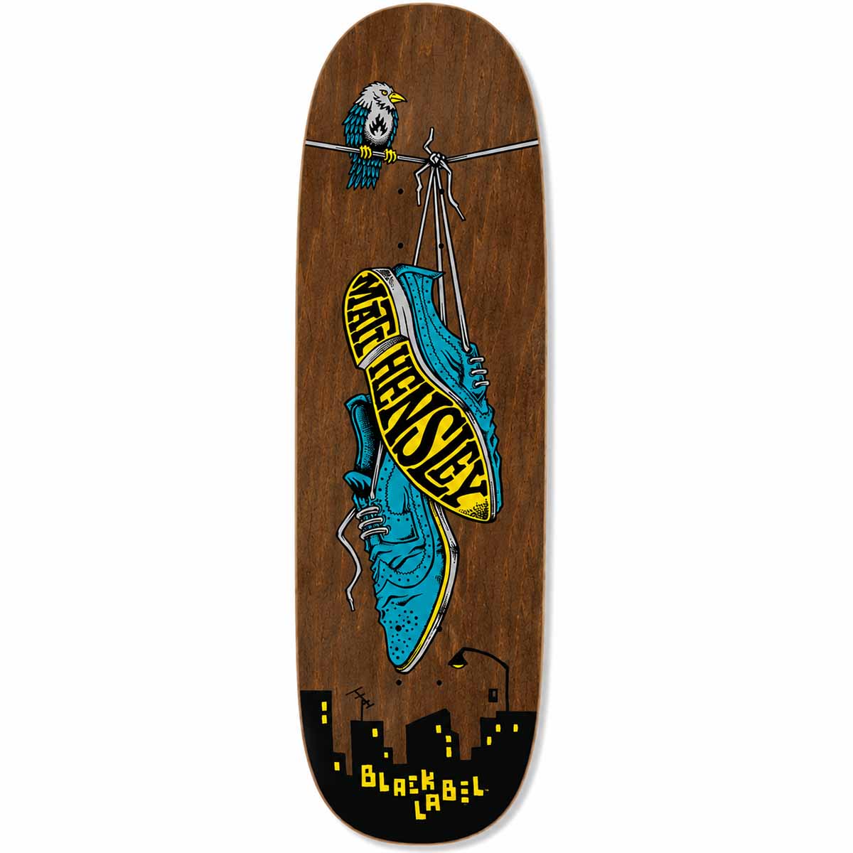 Black Label Matt Hensley Wingtips Brown 9.5 Skateboard Deck