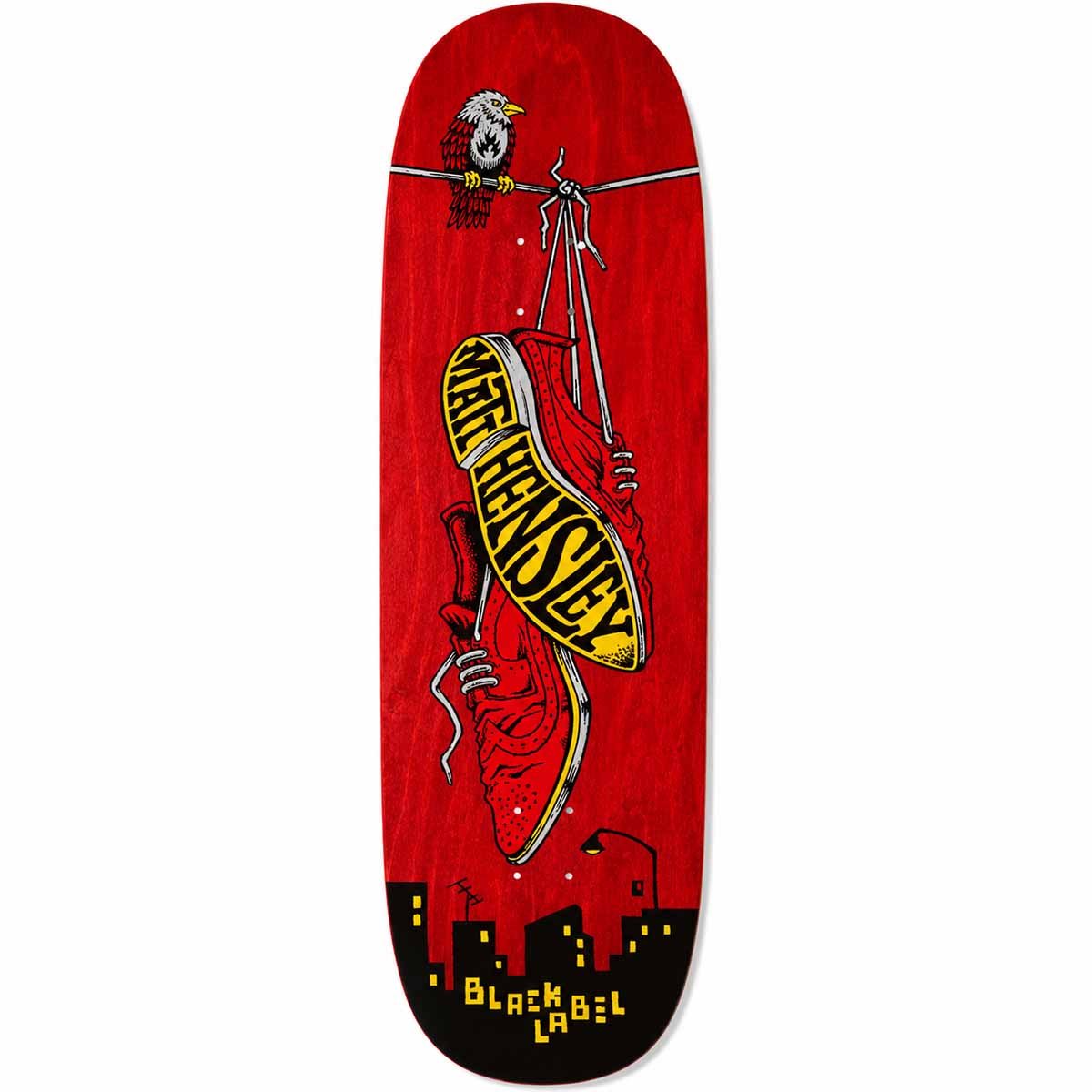 Black Label Matt Hensley Wingtips Red 9.5 Skateboard Deck