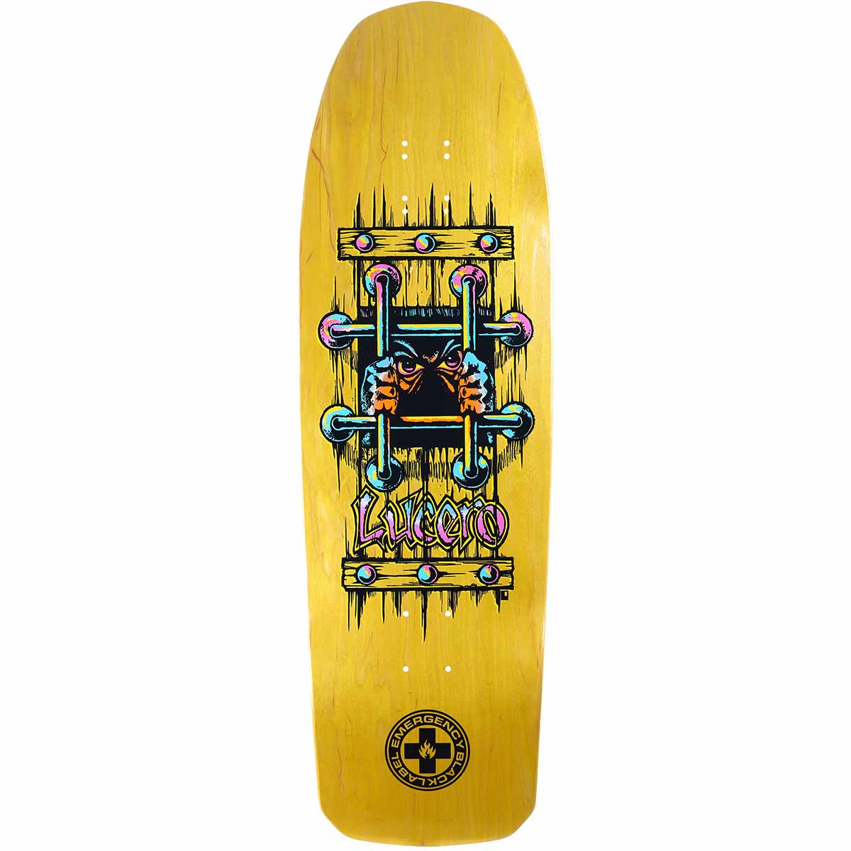 Black Label John Lucero OG Bars Yellow 10.0 Skateboard Deck