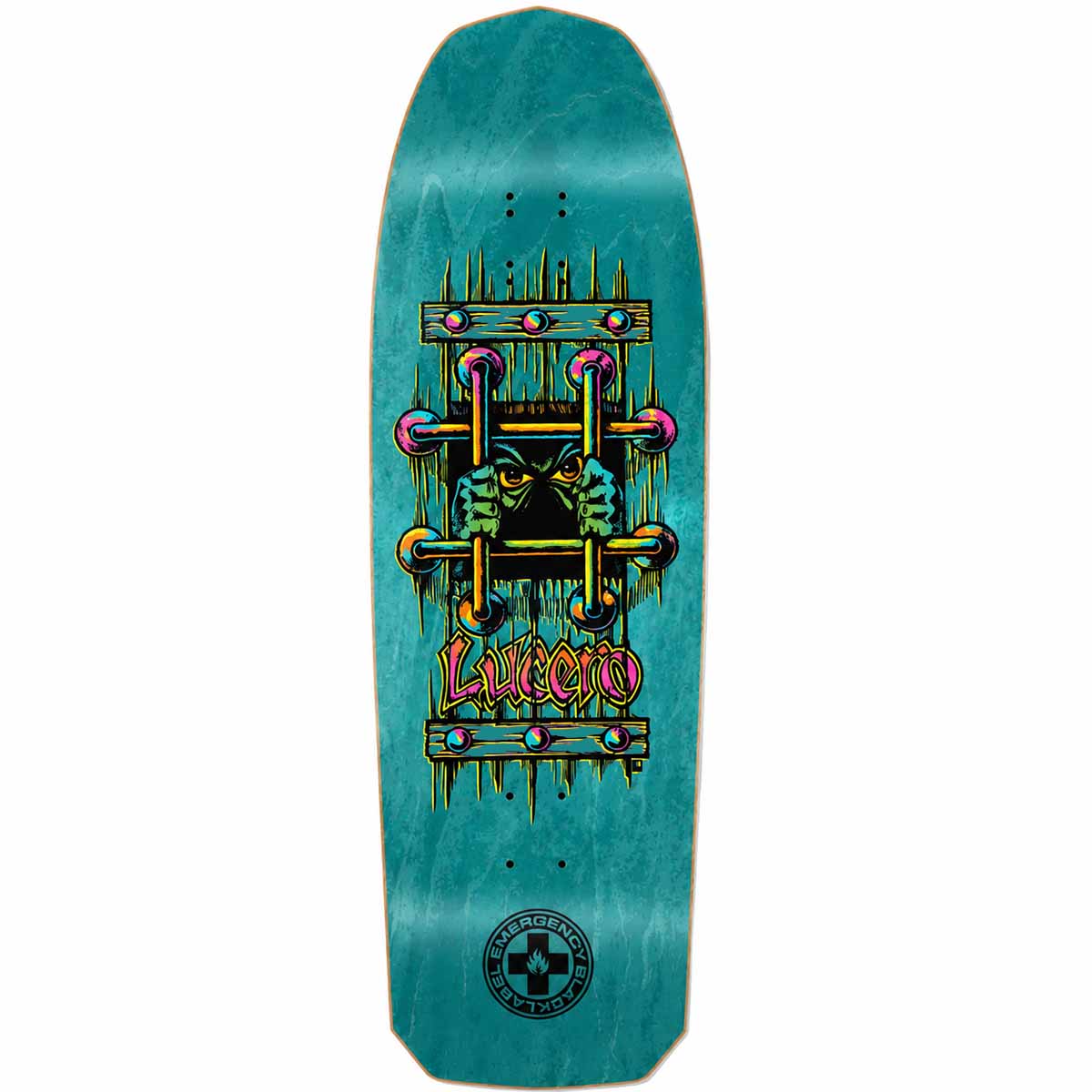 Black Label John Lucero OG Bars Teal 10.0 Skateboard Deck