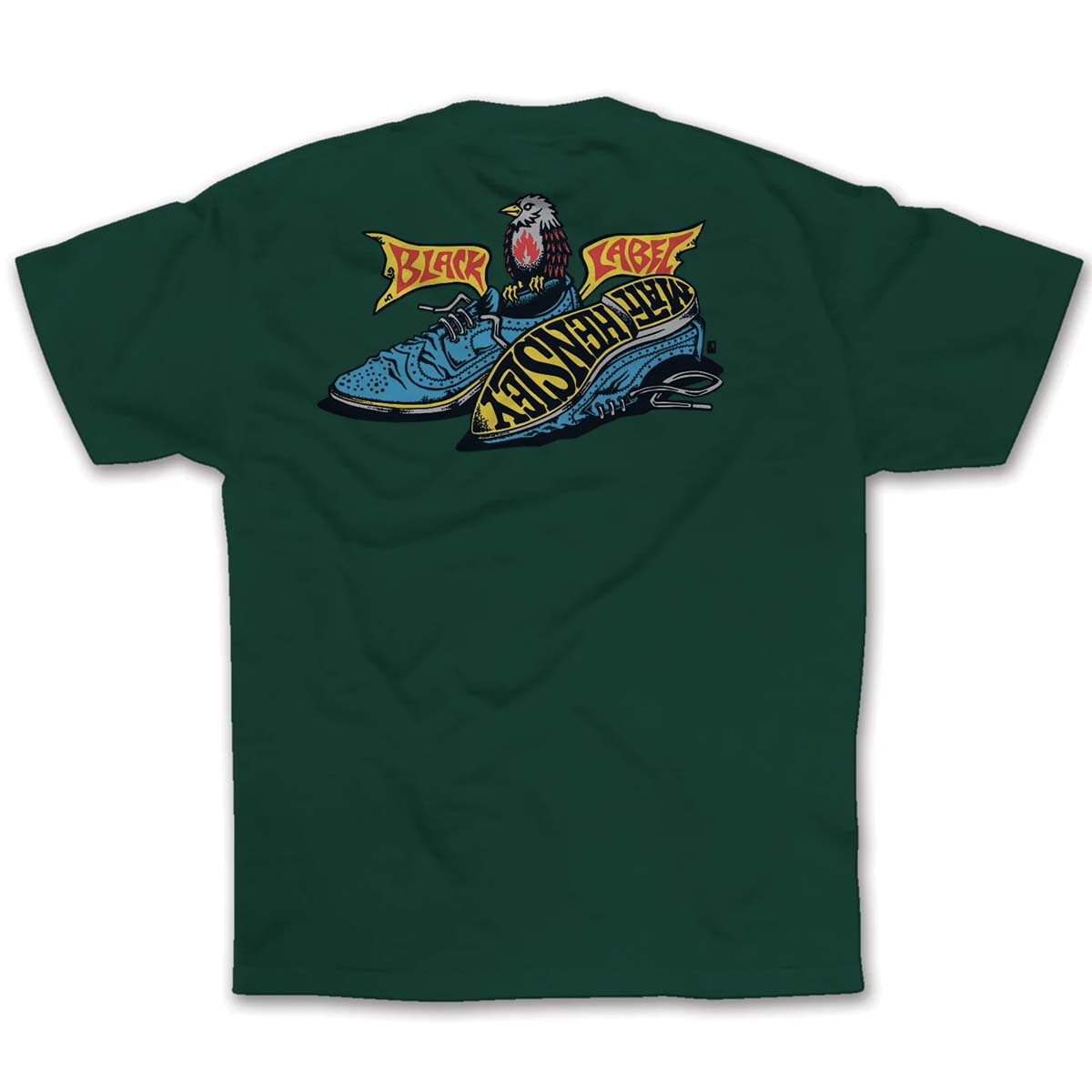 Black Label Matt Hensley Wingtips Tee Forest Green Back