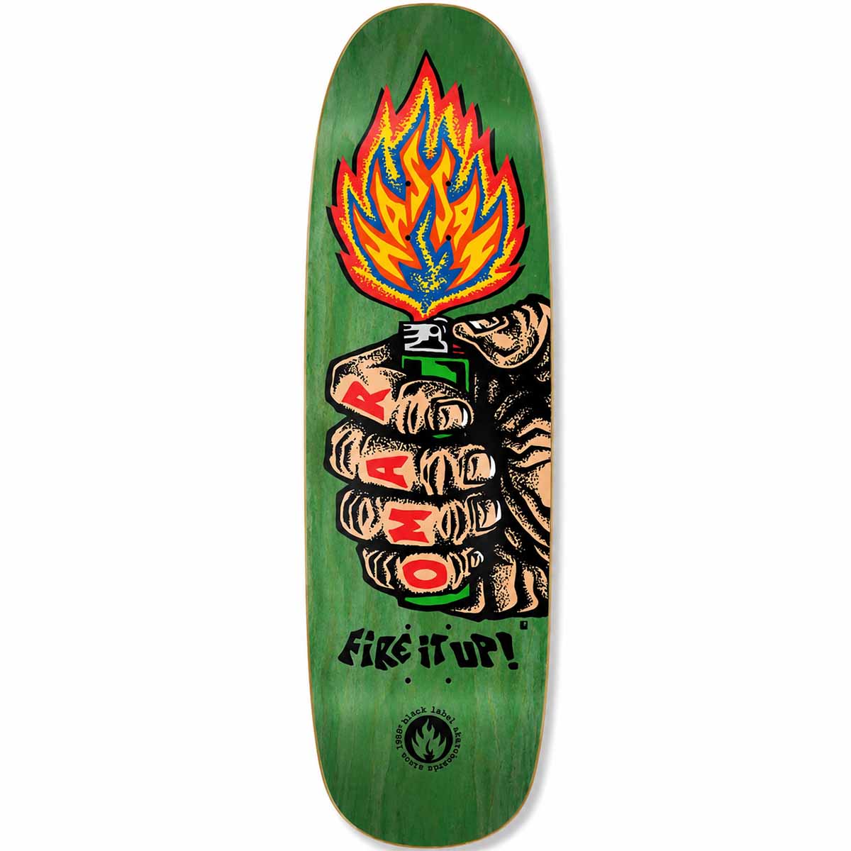 Black Label Omar Hassan Fire It Up 9.25 Skateboard Deck
