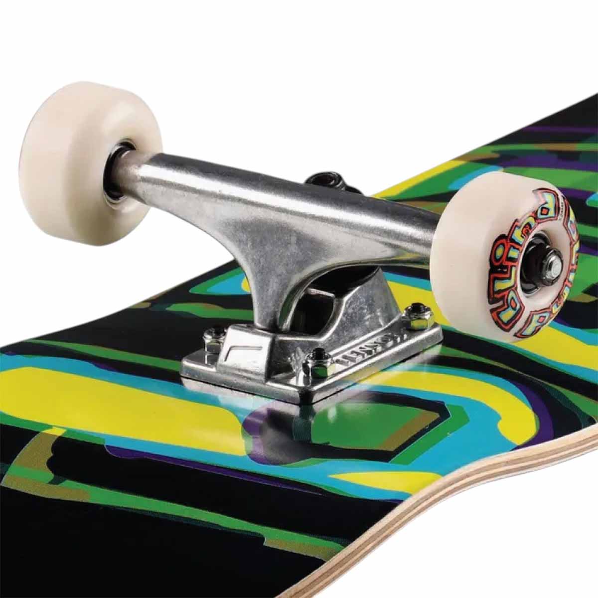 Blind Logo Glitch Green/Yellow 7.875 Complete Skateboard Detail View