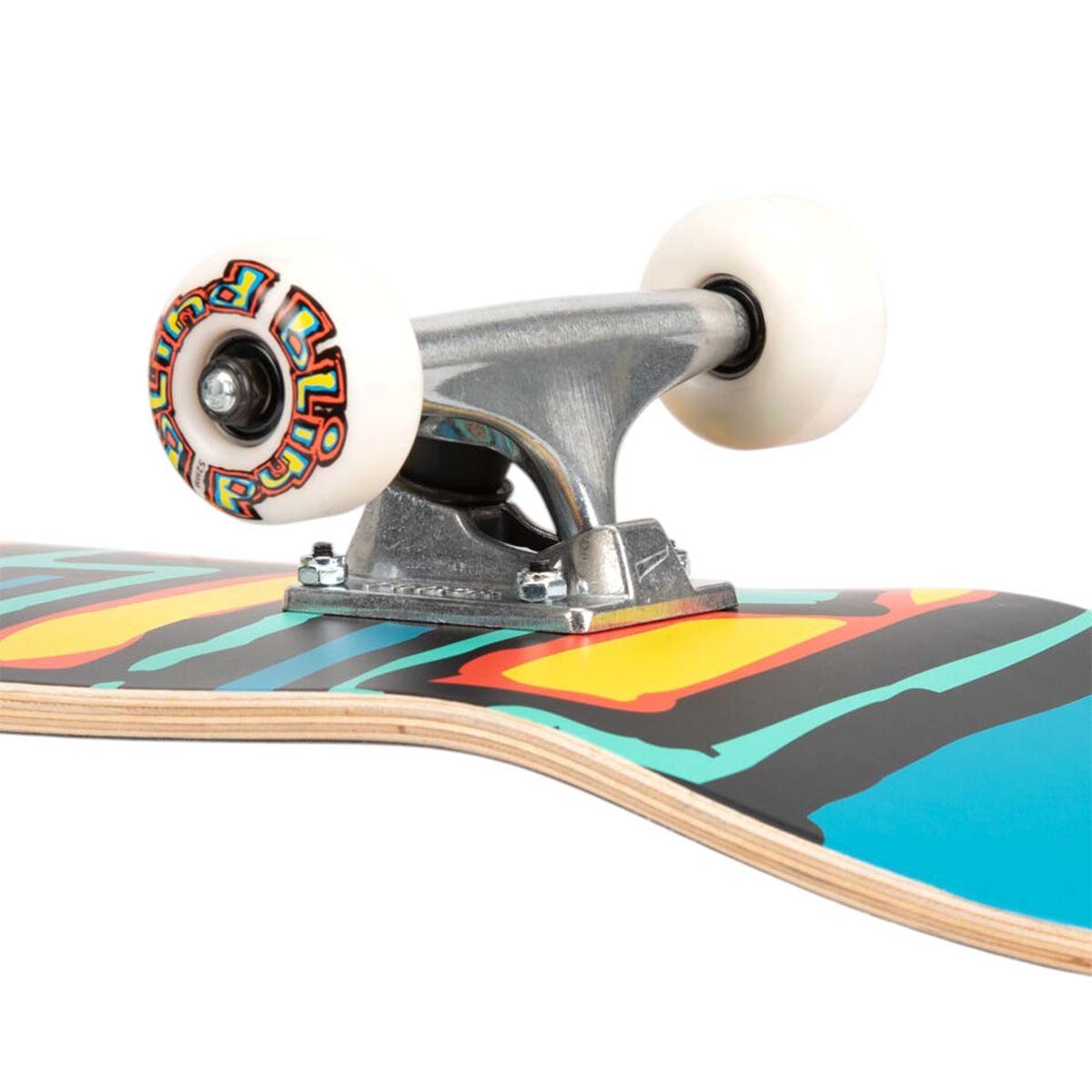 Blind Matte OG Logo Bright Red/Teal 7.75 Complete Skateboard Detail View