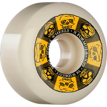 Bones - XF Black & Gold 54MM 99A V6 Wide-Cut Skateboard Wheels.