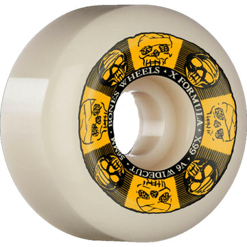Bones - XF Black & Gold 56MM 99A V6 Wide-Cut Skateboard Wheels.