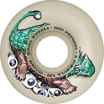 Bones - XF Boo Dino-Sortas 56MM 99A V6 Wide-Cut Skateboard Wheels.